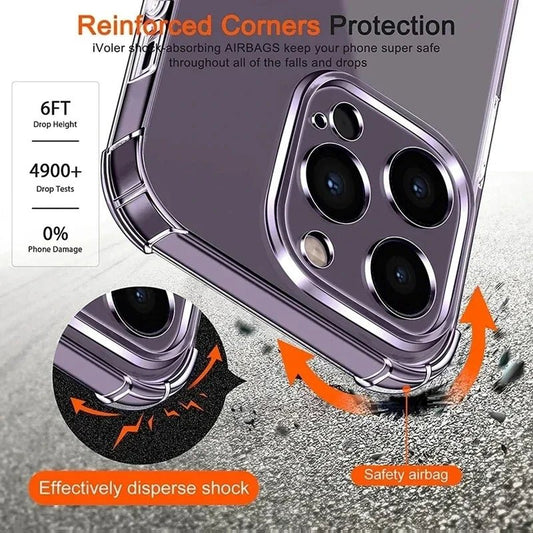 Shockproof Clear Silicone iPhone Case – Lens Protection Cover for iPhone 11–16 Series - Buy Online at Bargain Bay Australia