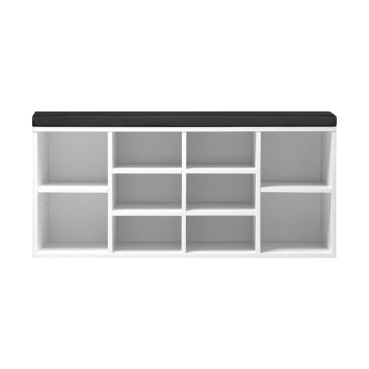 Shoe Bench with Leather Seat 105cm Black and White - Buy Online at Bargain Bay Australia