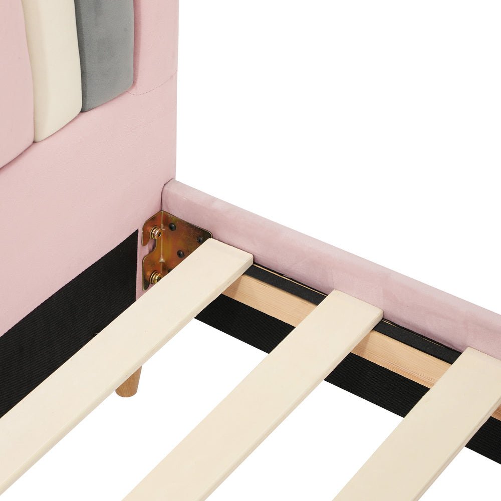 Single Size Pink Velvet Kids Bed Frame - Buy Online at Bargain Bay Australia