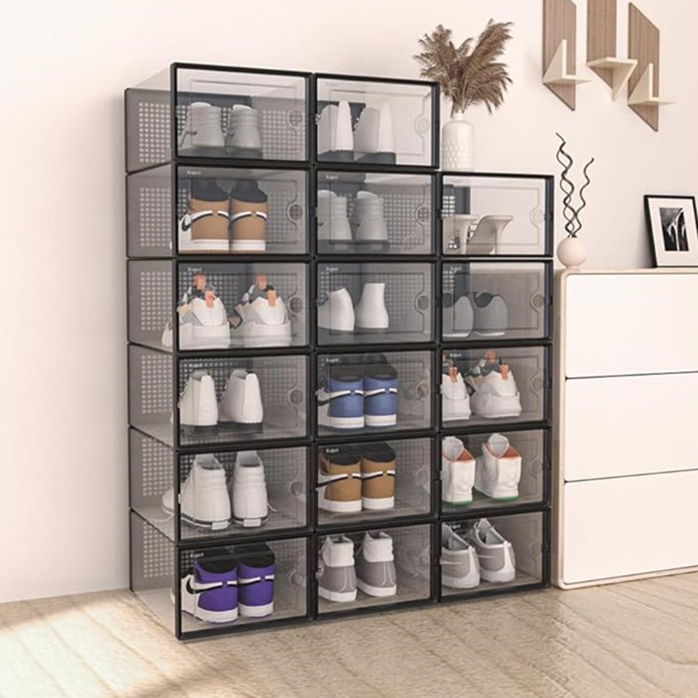 STORFEX 6/12 Pack Stackable Shoe Organizers Storage Boxes - Buy Online at Bargain Bay Australia