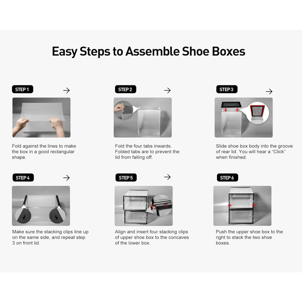STORFEX 6/12 Pack Stackable Shoe Organizers Storage Boxes - Buy Online at Bargain Bay Australia