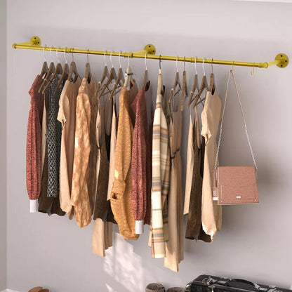 Wall Mounted Iron Clothing Storage Hanger Rod - Gold - Buy Online at Bargain Bay Australia