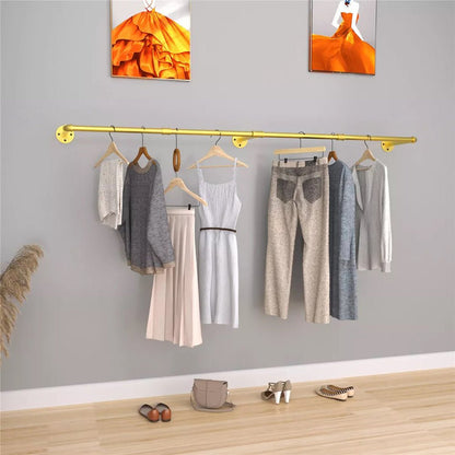 Wall Mounted Iron Clothing Storage Hanger Rod - Gold - Buy Online at Bargain Bay Australia