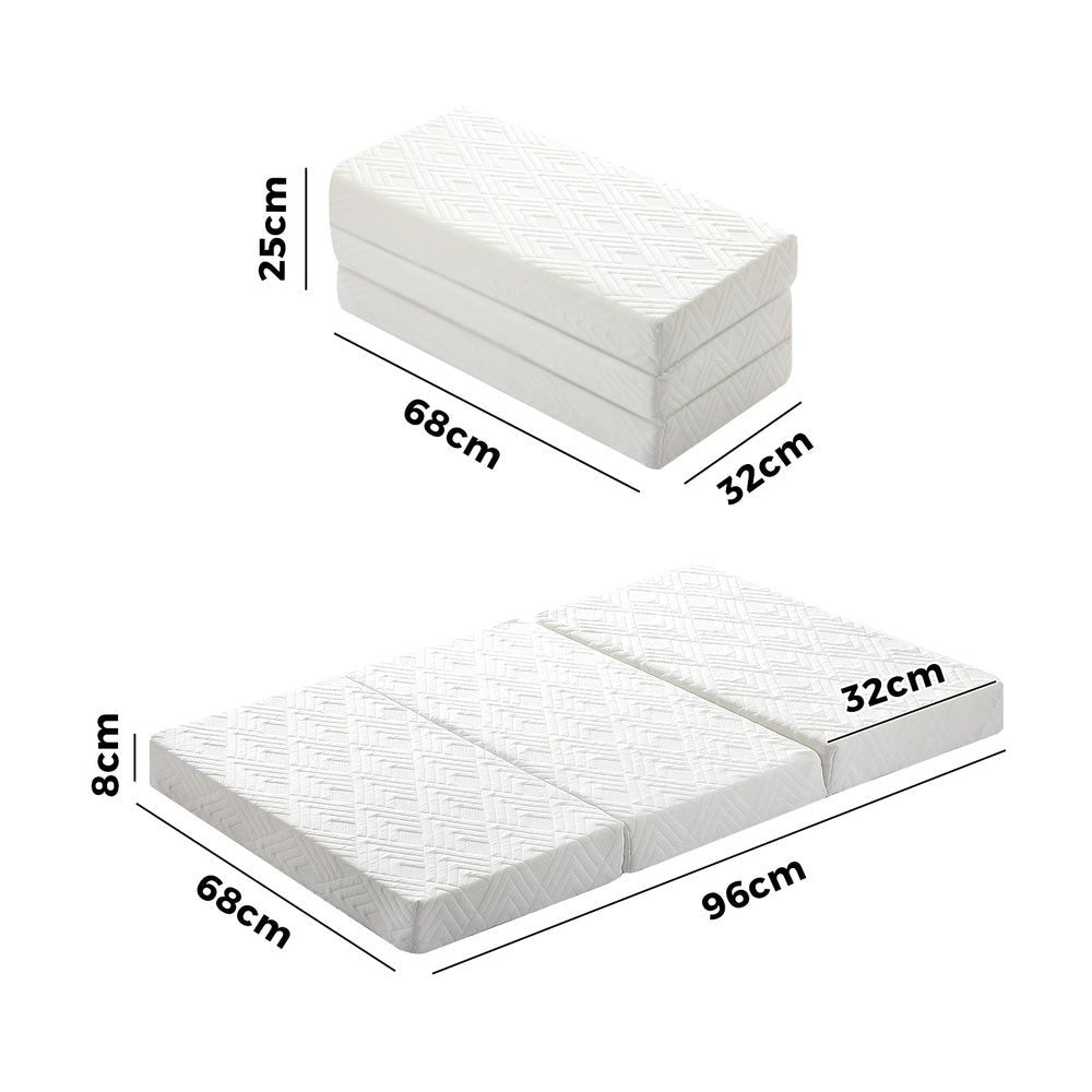White 3 - Fold Foldable Foam Mattress - Buy Online at Bargain Bay Australia