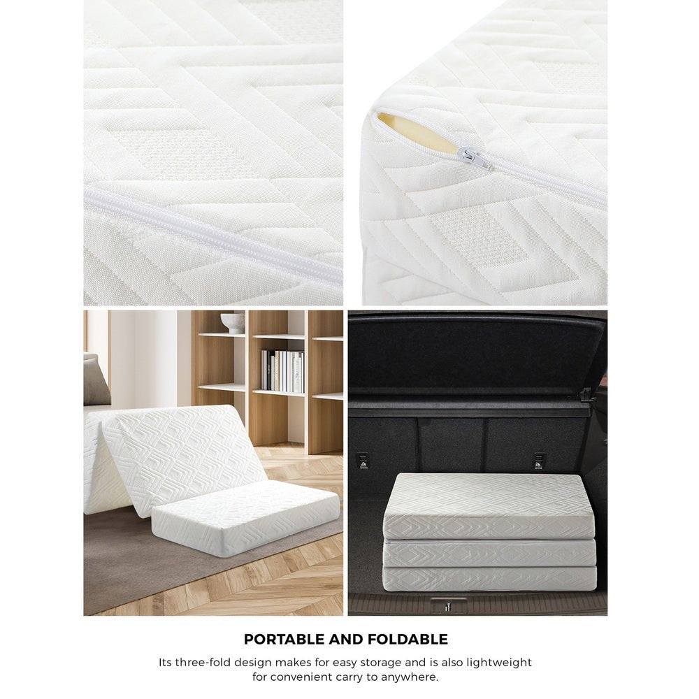 White 3 - Fold Foldable Foam Mattress - Buy Online at Bargain Bay Australia