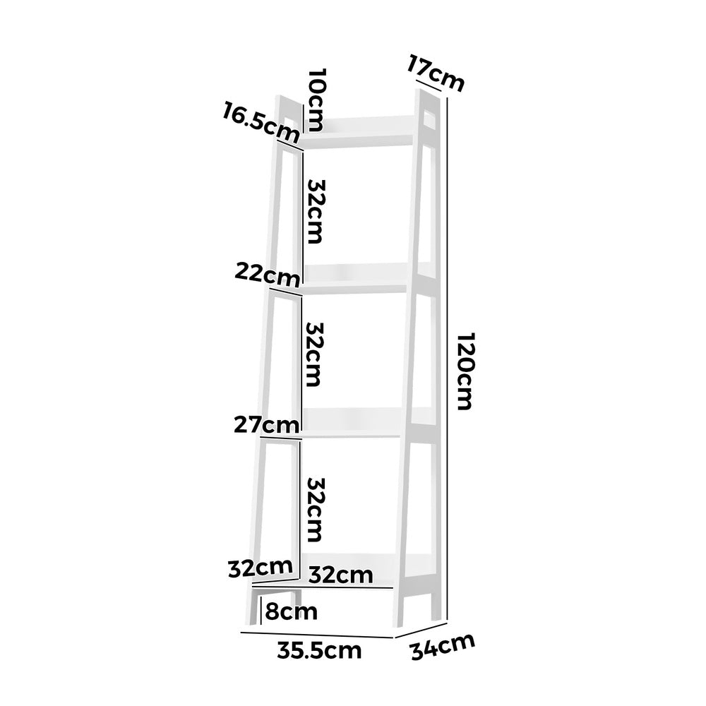 White 4 Tier Corner Ladder Display Shelves - Buy Online at Bargain Bay Australia
