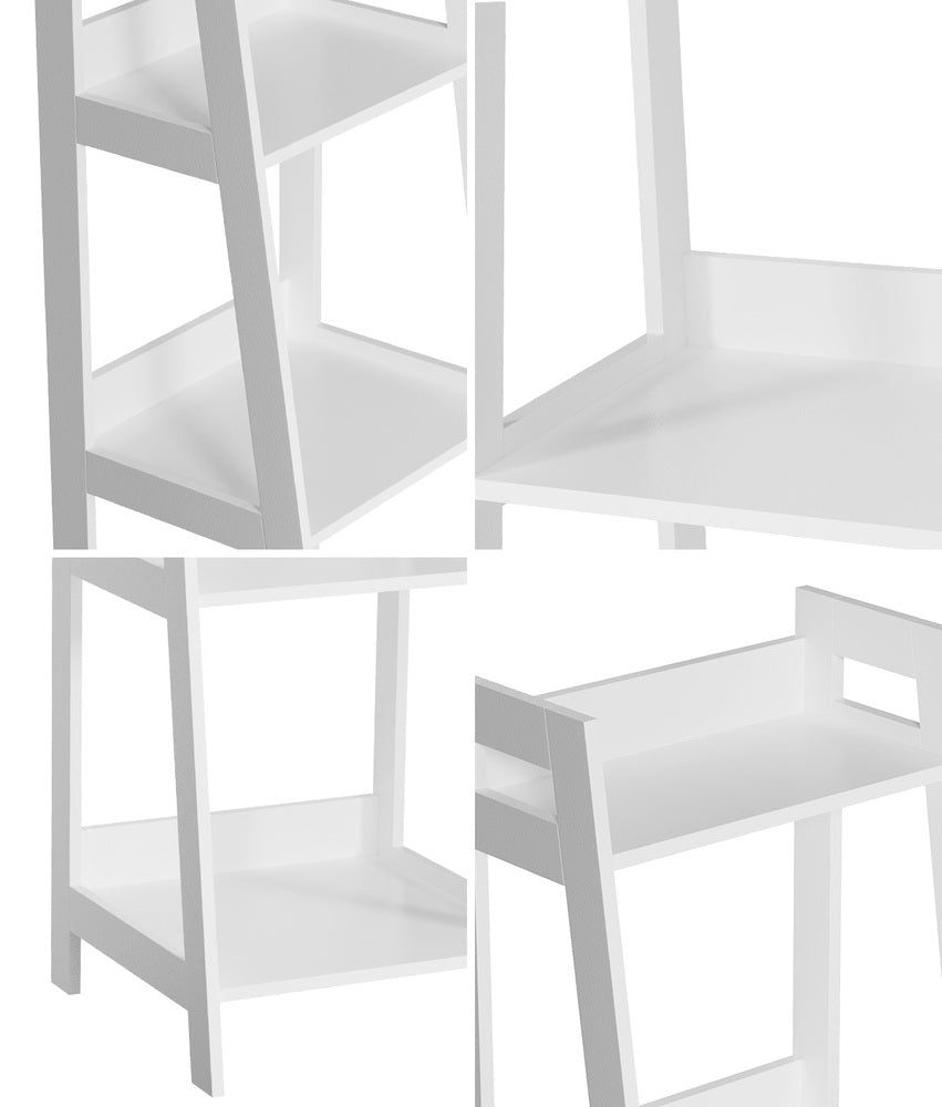 White 4 Tier Corner Ladder Display Shelves - Buy Online at Bargain Bay Australia