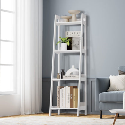 White 4 Tier Corner Ladder Display Shelves - Buy Online at Bargain Bay Australia