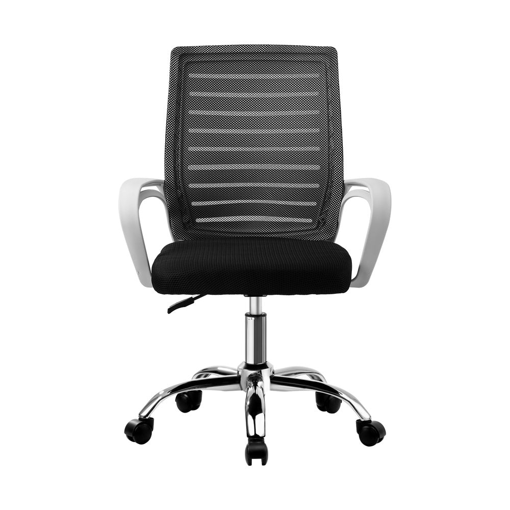White and Black Mesh Office Chair with Breathable Backrest - Buy Online at Bargain Bay Australia