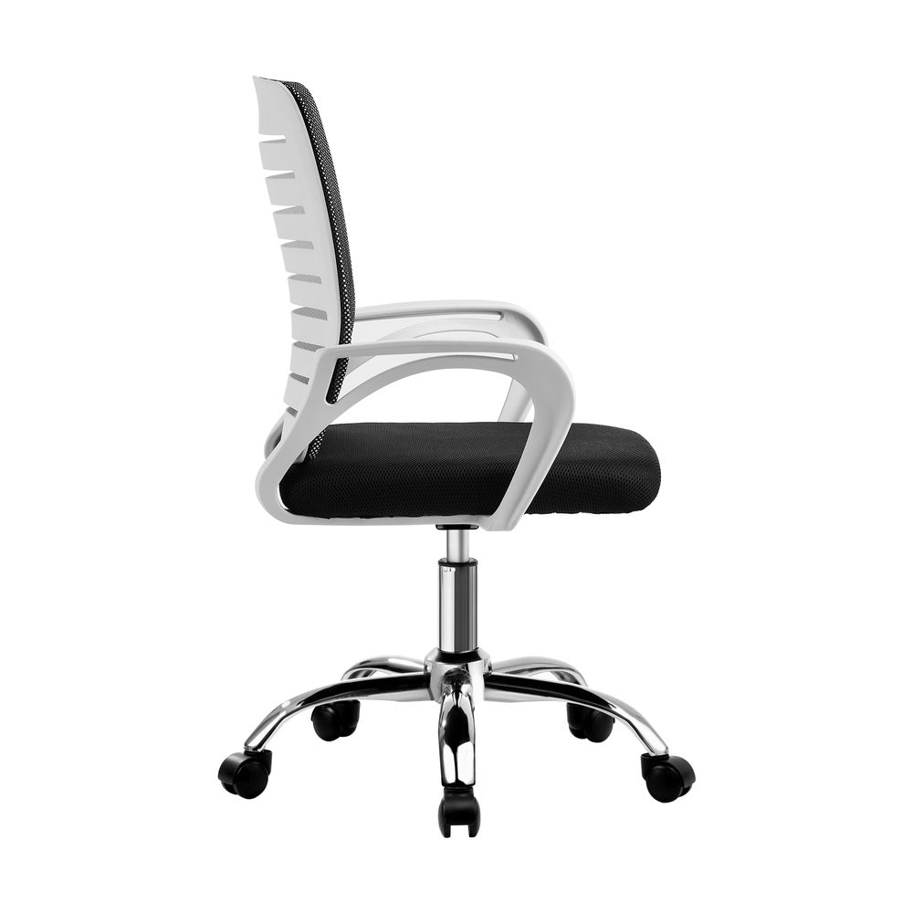 White and Black Mesh Office Chair with Breathable Backrest - Buy Online at Bargain Bay Australia