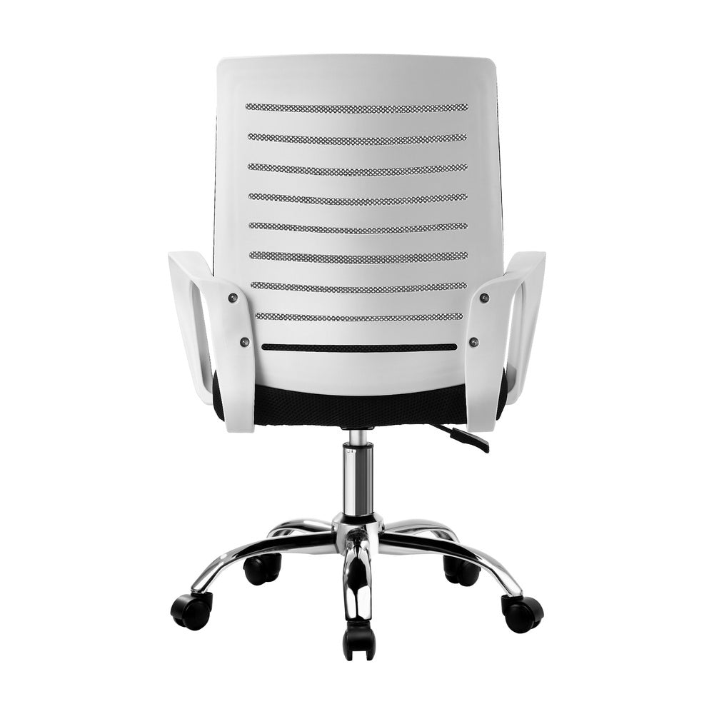 White and Black Mesh Office Chair with Breathable Backrest - Buy Online at Bargain Bay Australia