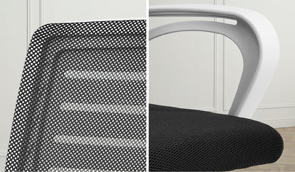 White and Black Mesh Office Chair with Breathable Backrest - Buy Online at Bargain Bay Australia