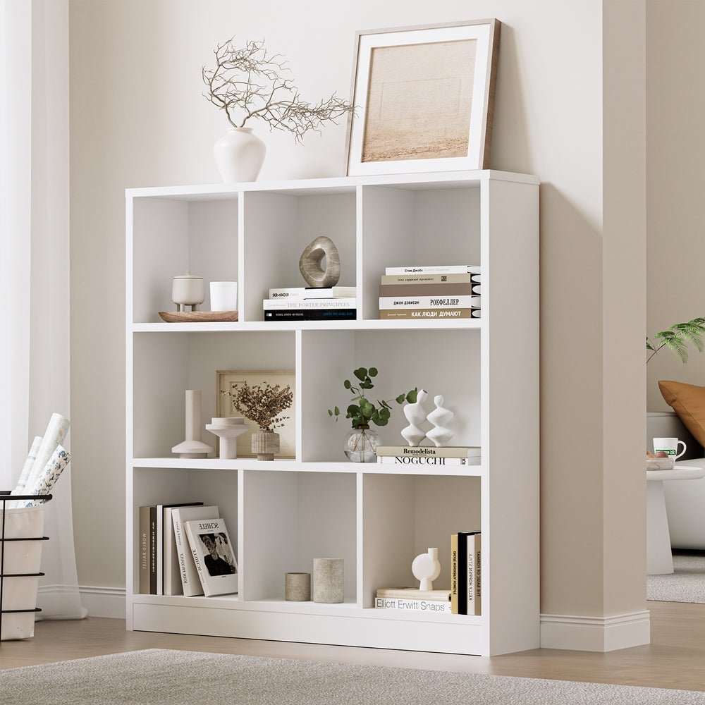 White Bookshelf Display Shelves Storage Organizer Unit - Buy Online at Bargain Bay Australia