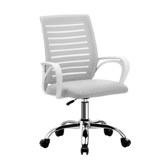 White Mesh Office Chair with Breathable Backrest - Buy Online at Bargain Bay Australia