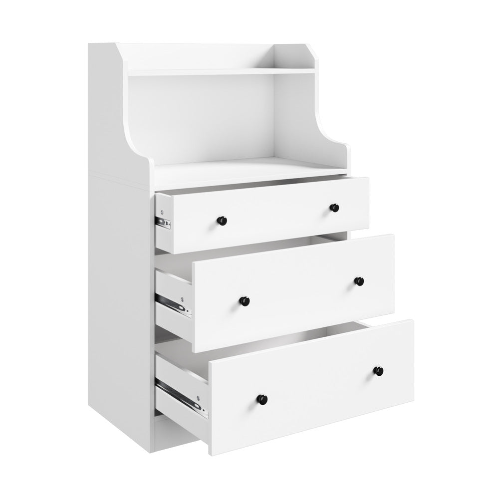 White Sideboard Buffet Cupboard with 3 Drawers - Buy Online at Bargain Bay Australia