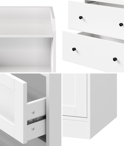White Sideboard Buffet Cupboard with 3 Drawers - Buy Online at Bargain Bay Australia