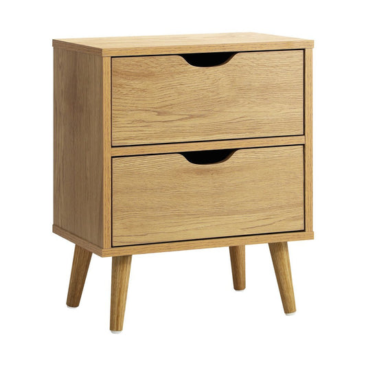 Wooden Bedside Tables with 2 Drawers and Air Gap Handles - Buy Online at Bargain Bay Australia